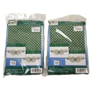 Golden Bells Accent Towels For Embroidery NIP